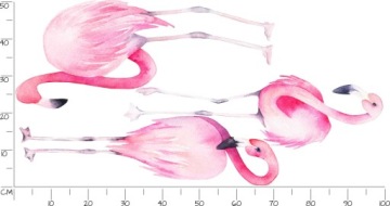 Наклейки на стену 100 см Фламинго для комнаты