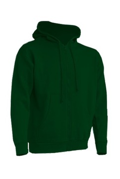 Bluza z kapturem Męska Zielona Zamek Rozpinana Kieszeń Kangur XXL