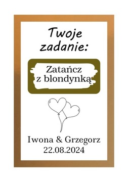 ZDRAPKA Z ZADANIEM WESELNYM WZORY ZŁOTE EKSPRES