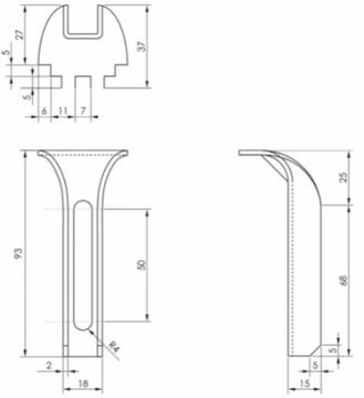 Зажим-держатель для крепления решеток платформы WEMA 8x70