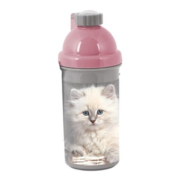 BIDON KOT SZARY Z RÓŻEM PASO 550 ML BUTELKA