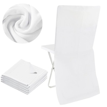 POKROWIEC KRZESŁO BANKIETOWE BIAŁY ŚLUBNY ŚLUB x10