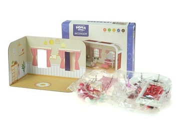 КУКЛИЧНАЯ МЕБЕЛЬ ДЛЯ СПАЛЬНИ. КОМПЛЕКТ МЕБЕЛИ ДЛЯ СПАЛЬНИ