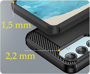 Etui do SAMSUNG GALAXY M35 5G + SZKŁO I ELASTYCZNE CZARNY COVER KARBON CASE