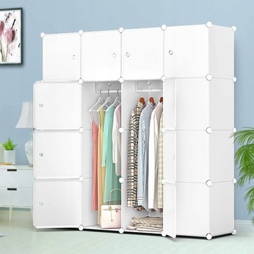 МОДУЛЬНЫЙ ШКАФ ГАРДЕРОБ ШКАФ ПОЛКА БЕЛЫЙ СКЛАДНОЙ ВМЕСТИТЕЛЬНЫЙ ШКАФ XL