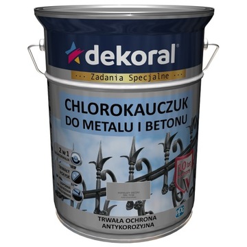 Dekoral Chlorokauczuk Farba do metalu i betonu Popielaty RAL 7038 5L