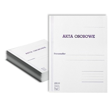 Teczki do akt osobowych Format 320x235 mm 25szt