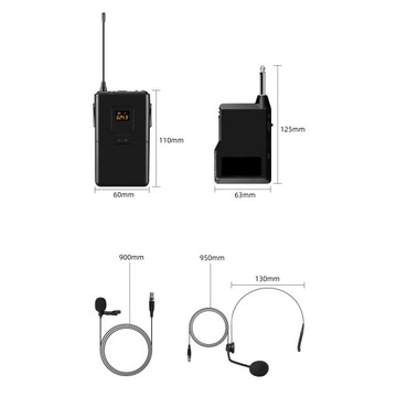 БЕСПРОВОДНАЯ МИКРОФОННАЯ СИСТЕМА MOZOS MIC-UHF-SET ДЛЯ КАМЕР PHONE PRO+