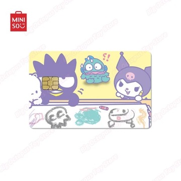 Słodka różowa naklejka na kart debetowych kredytowe Miniso Sanrio