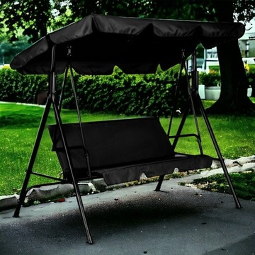 МЕТАЛЛИЧЕСКИЕ САДОВЫЕ КАЧЕЛИ, ОТДЕЛЬНО СТОЯЩАЯ СКАМЬЯ-КАЧАЛКА С КРЫШКОЙ НА 3 ЧЕЛОВЕКА