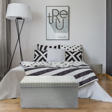 Intesi Velse светло-серый черный пуф с принтом