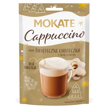 Pyszna Kawa Cappuccino Świąteczne Ciasteczka Puszysta Pianka 40g Mokate