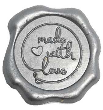 Odbicia Lakowe PIECZĘĆ LAKI MADE WITH LOVE SZARE 10szt