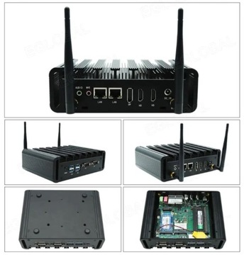 Промышленный мини-ПК без вентилятора M8A 2xRJ45 RS232 HDMI WIN