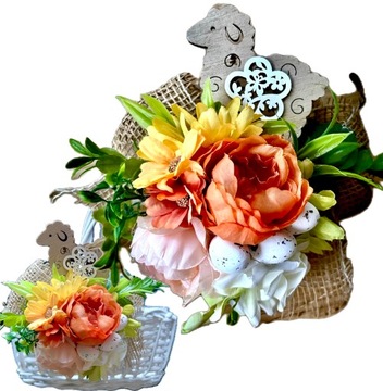 Корзина Пасхальная плетеная корзина для Свенконки с цветочным декором