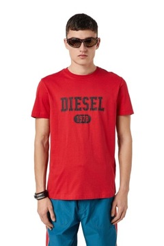 T-shirt męski rozmiar L, Diesel, czerwony, jakość premium!