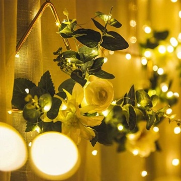 50 СВЕТОДИОДНЫХ ЛАМП НА АККУМУЛЯТОРНЫХ ПРОВОДАХ - ТЁПЛЫЙ БЕЛЫЙ