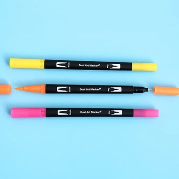 Профессиональный двусторонний органайзер, 100 цветов акварельных маркеров