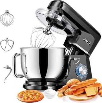 CHeflee Robot kuchenny Planetarny 1800W 6 Biegów Misa 7,2L 3 Mieszadła