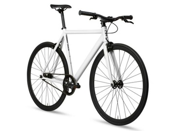 Rower 6ku torowy ostre koło biały Single Speed 52
