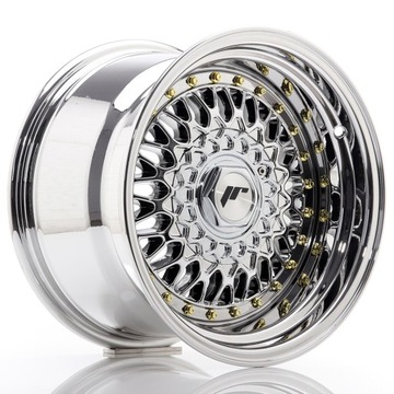 Japan Racing JR9 15x9 ET10 4x100 4x108 Chrome komplet 4 sztuki + ceramika