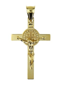 złoty wisiorek próba 585 Krzyż Benedyktyński