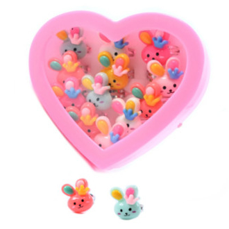 КОЛЬЦА ЗАЙЧИК ДЛЯ ДЕВОЧКИ, НАБОР 12 ШТ.