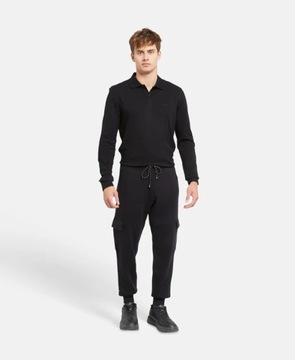 HUGO BOSS czarna koszulka polo z długim rękawem męski longsleeve r. M