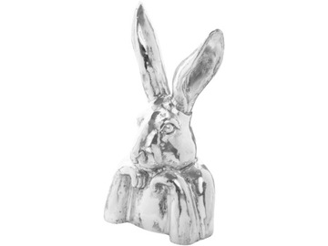 WIELKANOC Dekoracyjna Figurka KRÓLIK ZAJĄC 48 x 26 x 19,5 cm - SREBRNY