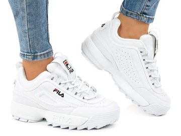 Fila buty damskie sportowe Disruptor Wmn Low sneakersy białe rozmiar 39
