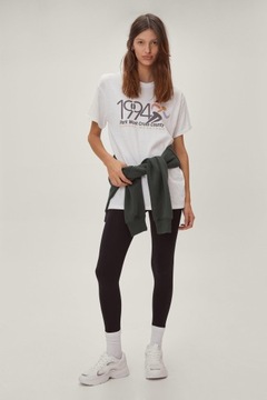 Nasty Gal Biały t-shirt z nadrukiem M