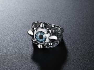 СЕРЕБРЯНОЕ КОЛЬЦО С ПЕЧАТКОЙ ГЛАЗ ПРОРОКА ЗЛОГО ГЛАЗА R22