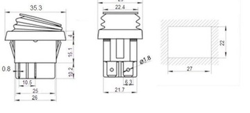 Выключатель герметичный IP65 KCD4S2-R двухпозиционный красный
