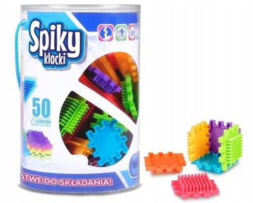Klocki SPIKY dla Dzieci WIELOKOLOROWE 50 Elemetów