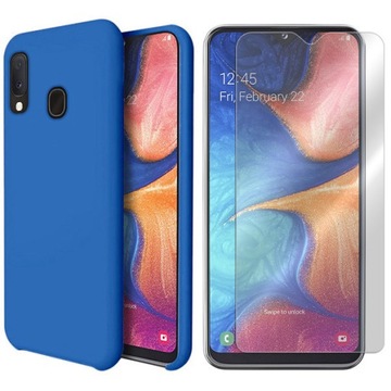 Plecki etui do Samsung Galaxy A20e niebieski + 2x SZKŁO