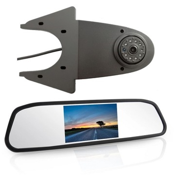 KAMERA cofania z MONITOREM w lusterku do Busa KAMPERA Zestaw parkowania 12V