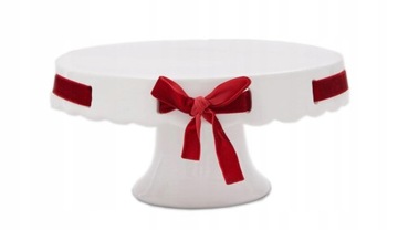 Patera biała Ceramiczna na TORT lub CIASTA 25 cm