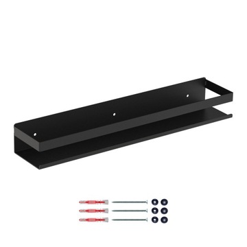 PÓŁKA WISZĄCA SCIENNA METALOWA CZARNA NA PRZYPRAWY