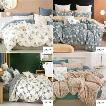 ТОЛСТОЕ Двустороннее постельное белье 200Х220 Хлопковая фланель + комплект простыни