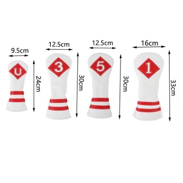 4 шт., деревянная верхняя крышка для гольфа, белый, красный номер