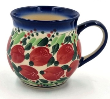 CERAMICZNY KUBEK 375ml CERAMIKA STYL BOLESŁAWIEC DO KAWY DO HERBATY