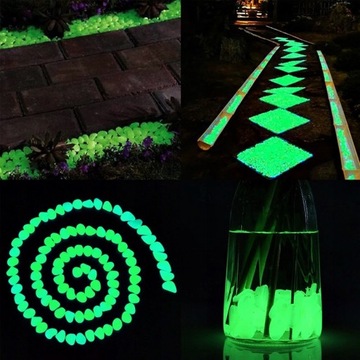 KAMYKI KAMIENIE ŚWIECĄCE FLUORESCENCYJNE DEKORACYJNE DO OGRODU MIX KOLOR