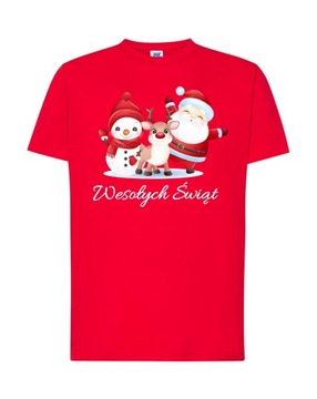 T-SHIRT KOSZULKA ŚWIĄTECZNA MIKOŁAJ NA ŚWIĘTA 190gr wzory kolory i rozmiar