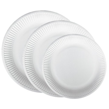 Talerz papierowy 26 cm biały - 100 szt.