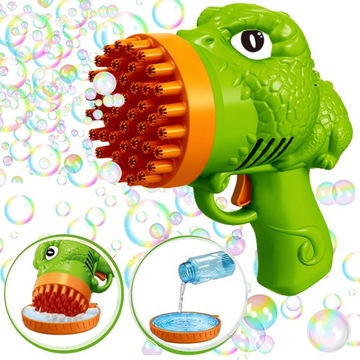 PISTOLET DO BANIEK MYDLANYCH DINOZAUR MASZYNA DO BANIEK AKCESORIA PŁYN 44