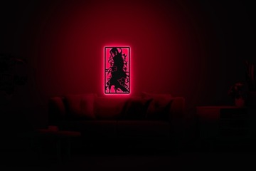 Деревянная картина аниме ITACHI UCHIHA светодиодная настенная 3D картина в подарок