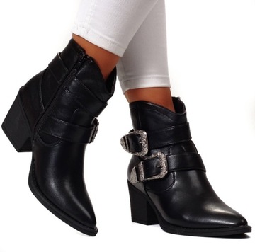 ЖЕНСКИЕ УТЕПЛЕННЫЕ КОВБОЙСКИЕ БОТИНКИ НА КАБЛУКЕ