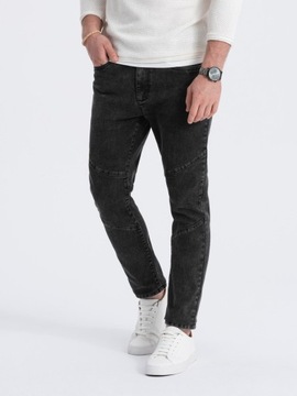 Jeansy spodnie męskie jeansowe czarne V2 OM-PADP-0109 S