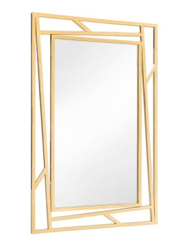 LUSTRO ŚCIENNE W ZŁOTEJ RAMIE 90x60 GLAMOUR LUSTRZANY POŁYSK KORYTARZ SALON