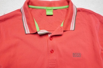 Hugo Boss Green Polo czerwona koszulka modern L